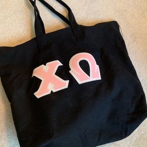 Chi omega Stitched letter bag